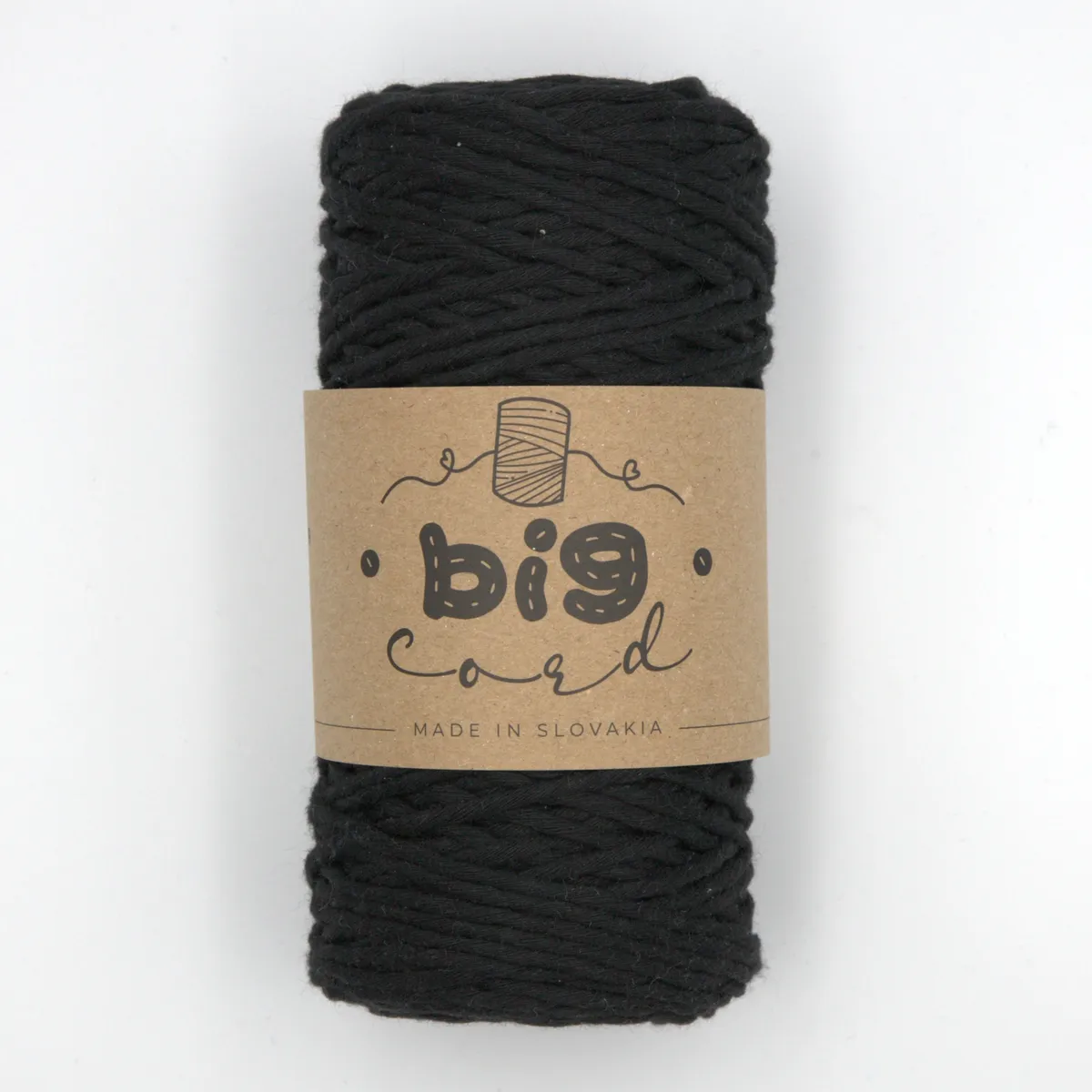 Velká vlna Macrame 1,5mm Uhlí