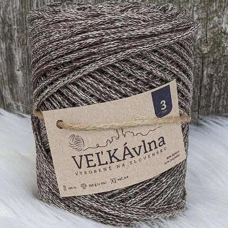 Velká vlna Špagát 3mm Čokoláda se šlehačkou