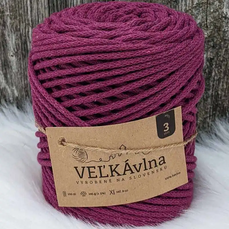 Velká vlna Špagát 3mm Fuchsie