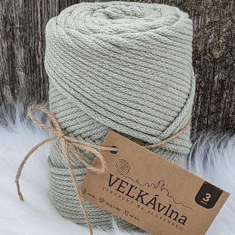 Velká vlna Špagát 3mm Lišejník