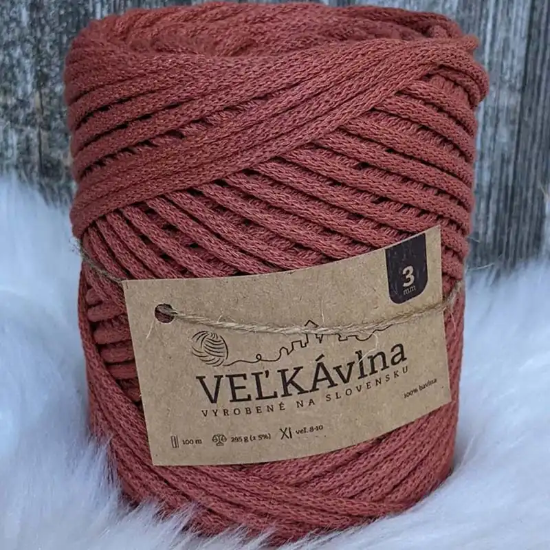 Velká vlna Špagát 3mm Terakota