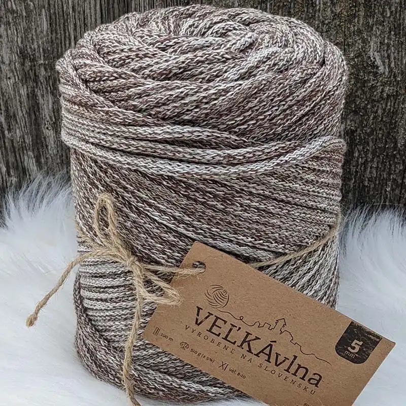 Velká vlna Špagát 5mm Čokoláda se šlehačkou