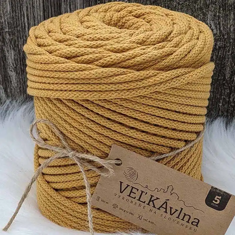 Velká vlna Špagát 5mm Hořčice