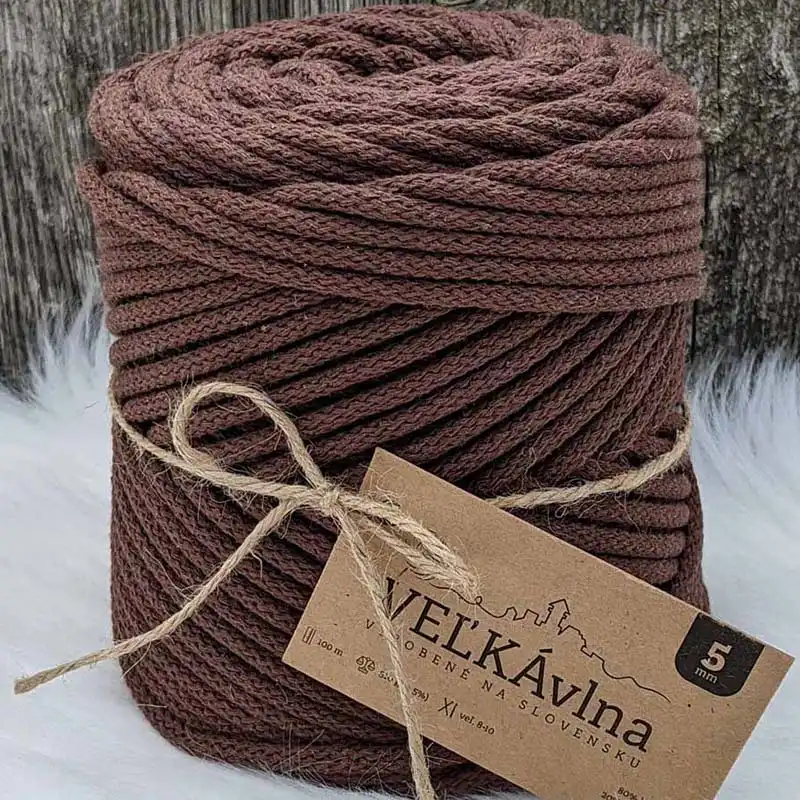 Velká vlna Špagát 5mm Kaštan