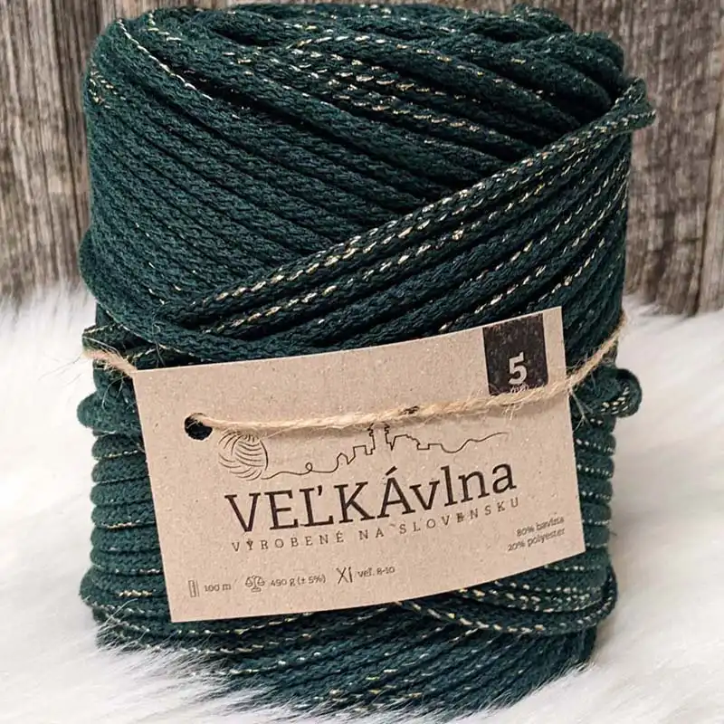 Velká vlna Špagát 5mm Monstera s lurexem