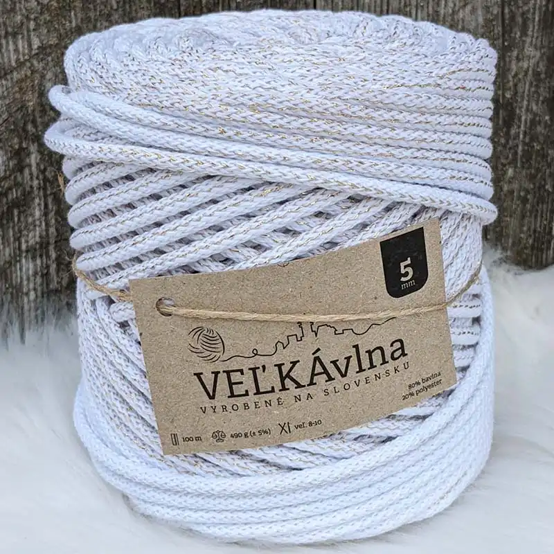 Velká vlna Špagát 5mm Vánoční sněženka s lurexem