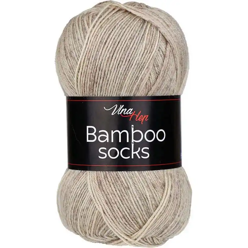 Vlna-hep Bamboo socks 7909 hnědý melír