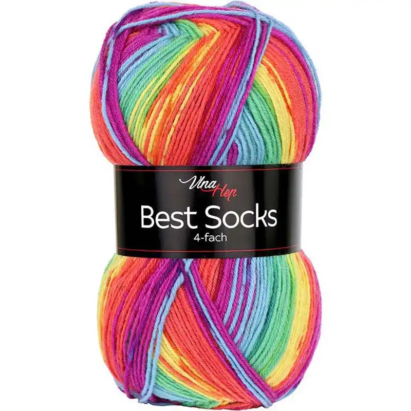Vlna-hep Příze Best socks 7074 duhová