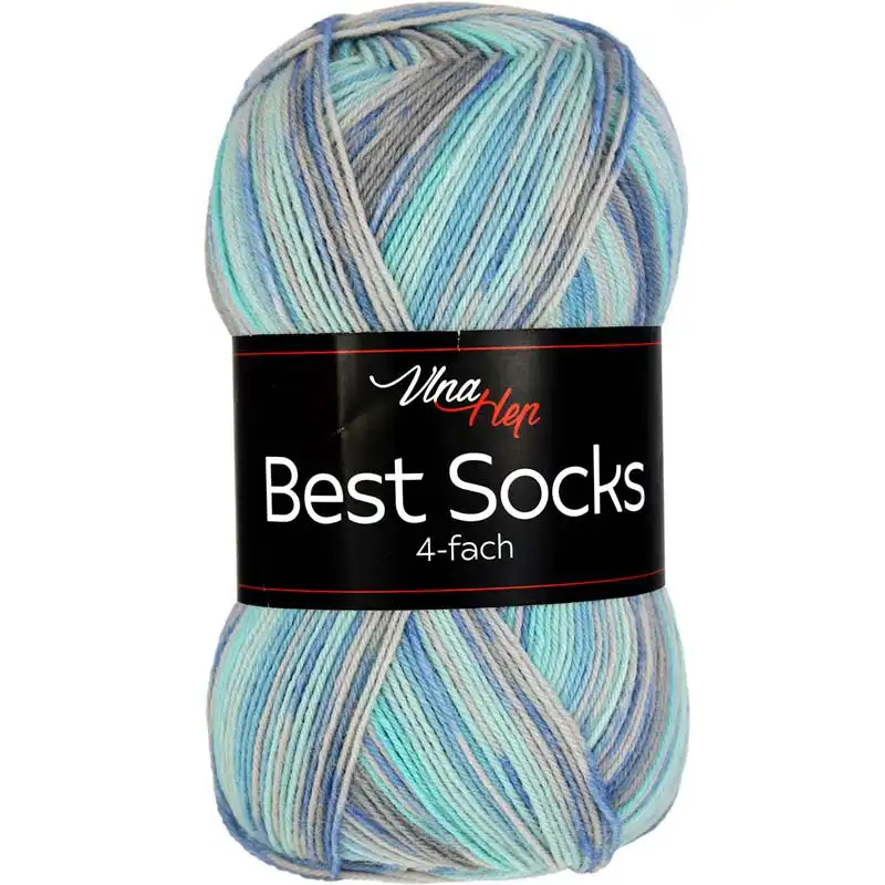 Pletací příze Best Socks samovzorovací / ponožkovka 100 g Varianta: 5 (7302) mint, Balení: 1 ks