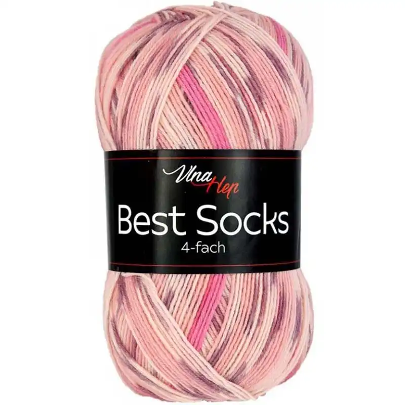 Pletací příze Best Socks samovzorovací / ponožkovka 100 g Varianta: 8 (7303) růžová světlá, Balení: 1 ks