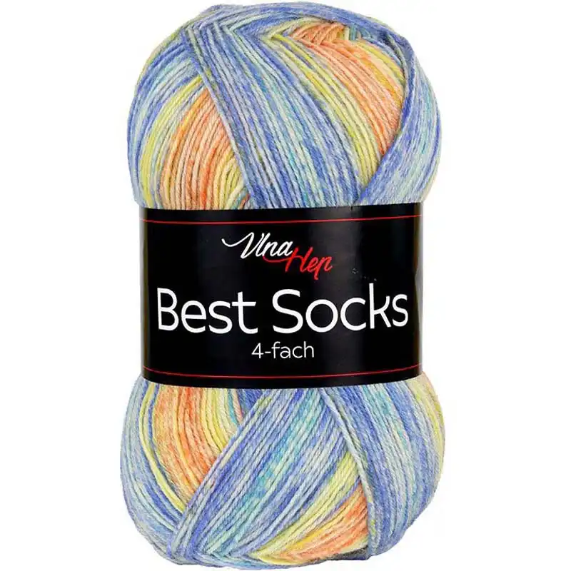 Vlna-hep Příze Best socks 7340 modro-žluto-oranžová