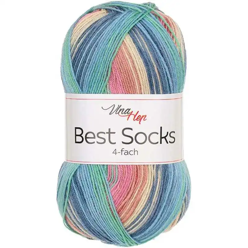 Pletací příze Best Socks samovzorovací / ponožkovka 100 g Varianta: 21 (7403) fialová sv., Balení: 1 ks
