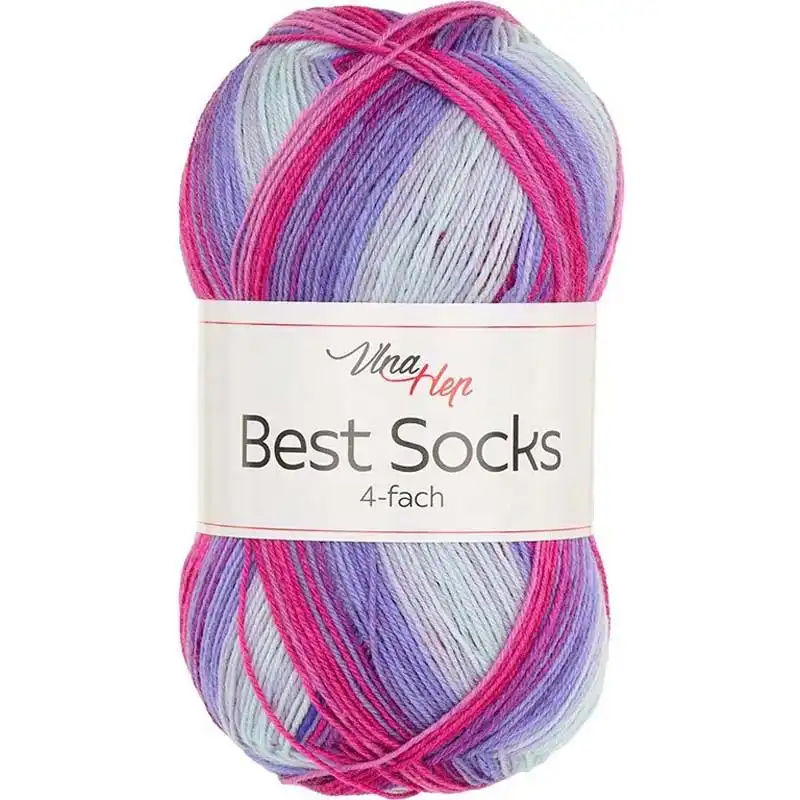 Vlna-hep Příze Best socks 7405 fialovo-růžová