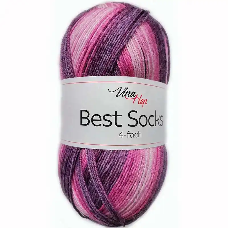 Pletací příze Best Socks samovzorovací / ponožkovka 100 g Varianta: 25 (7406) růžovofialová, Balení: 1 ks
