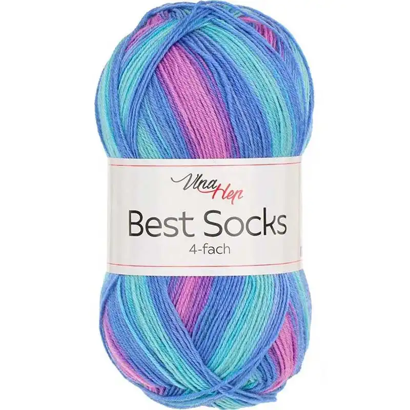 Vlna-hep Příze Best socks 7407 modro-růžová
