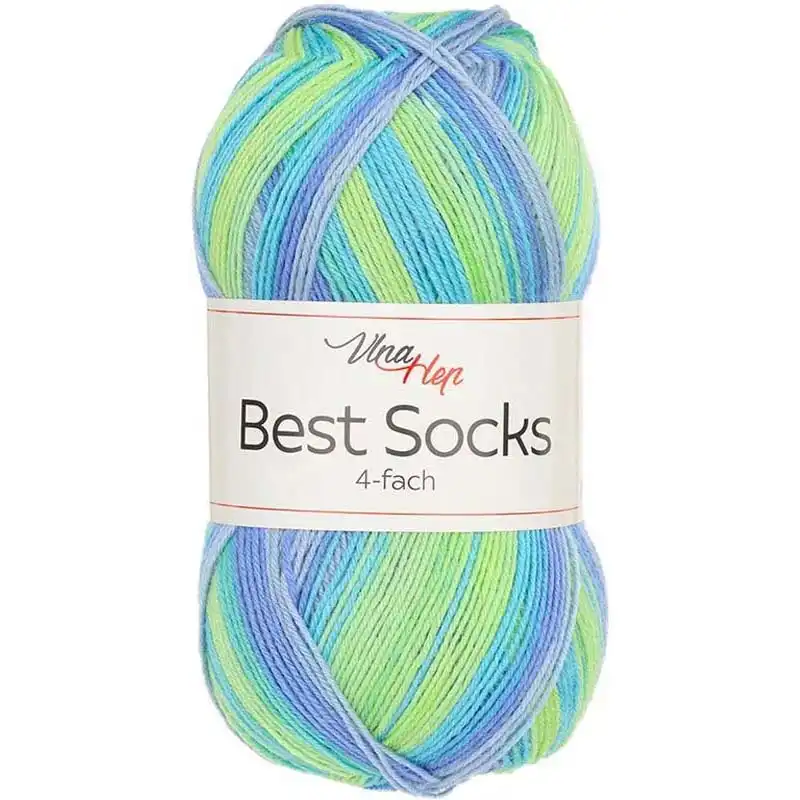 Vlna-hep Příze Best socks 7410 modro-zelená