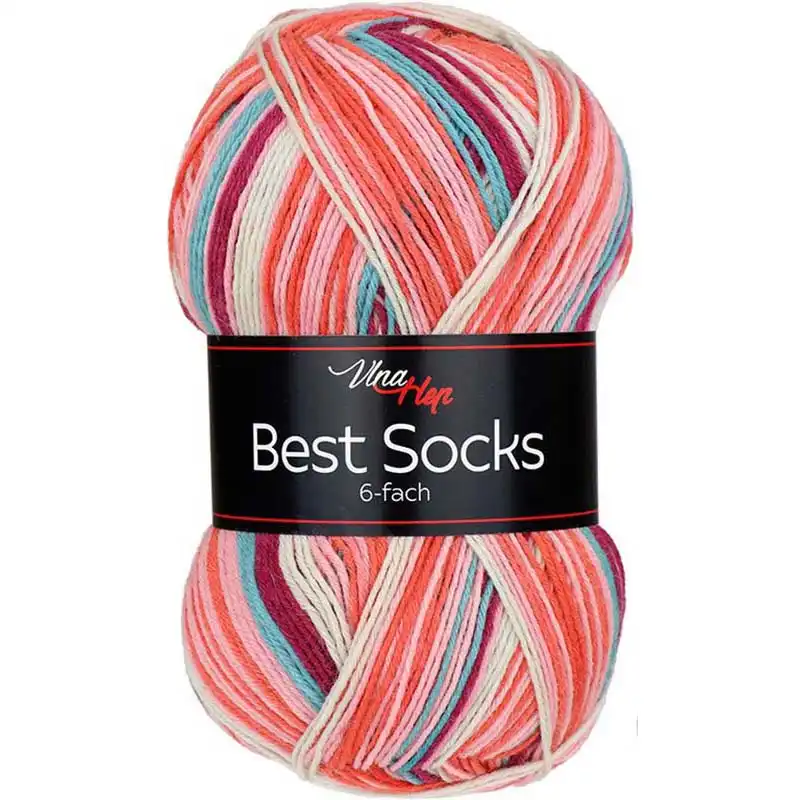 Pletací příze Best socks / ponožkovka 150 g Varianta: 3 (7362) korálová, Balení: 1 ks