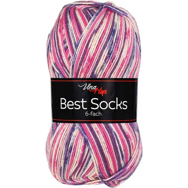 Vlna-hep Best socks 6-fach - 7372 růžovo-fialová