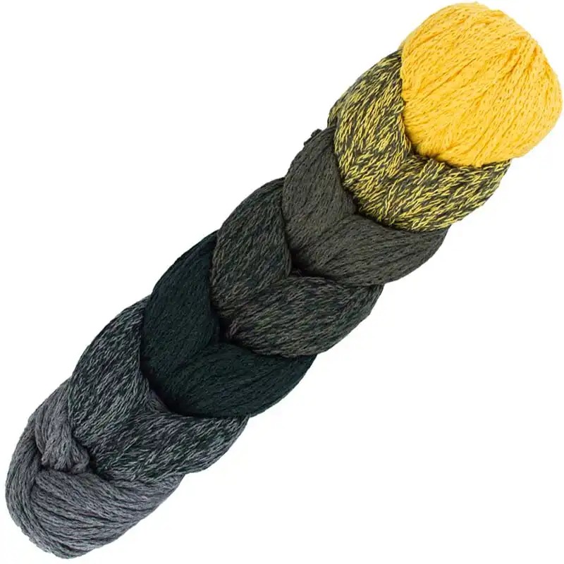Woolly Hugs Rope plait 194 šedo-žluté melírové ombré
