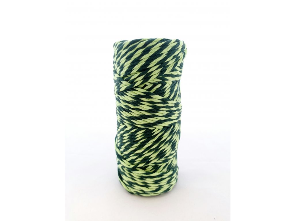 Yarn Melow Šňůra Angel 3mm Mix Tmavě zelená