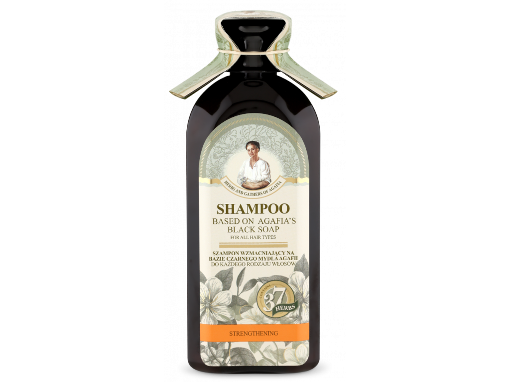 Recipes of Babushka Agafia Posilňujúci šampón na báze čierneho mydla Agafja - pre všetky typy vlasov 350 ml