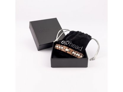 Ecohead Náramok na ruku - Brown Silver s krabičkou gift box