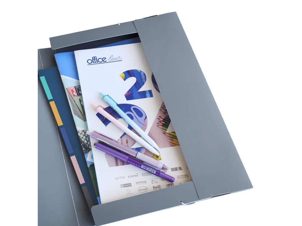 Box A4 SPOKO ReLeaf s gumičkou, šedá
