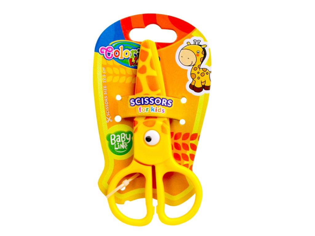 Colorino nůžky dětské celoplastové, 12,5 cm, symetrické, mix motivů