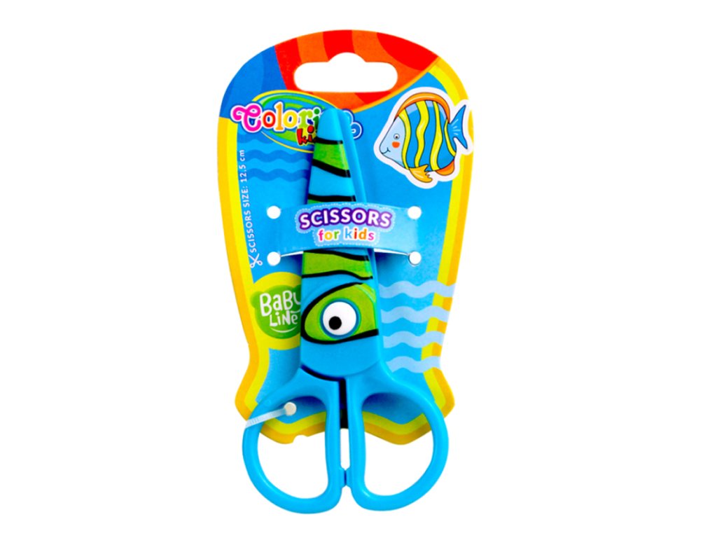 Colorino nůžky dětské celoplastové, 12,5 cm, symetrické, mix motivů