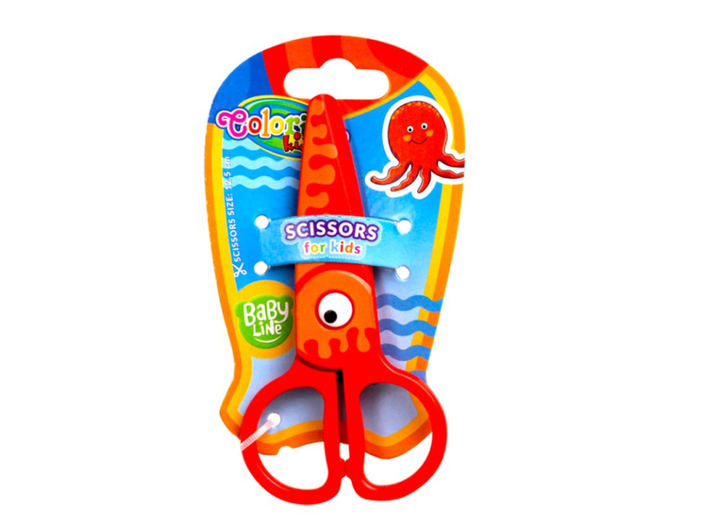 Colorino nůžky dětské celoplastové, 12,5 cm, symetrické, mix motivů
