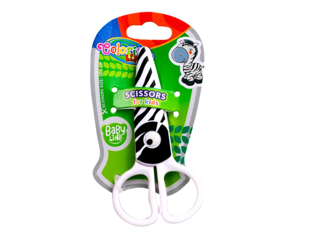 Colorino nůžky dětské celoplastové, 12,5 cm, symetrické, mix motivů