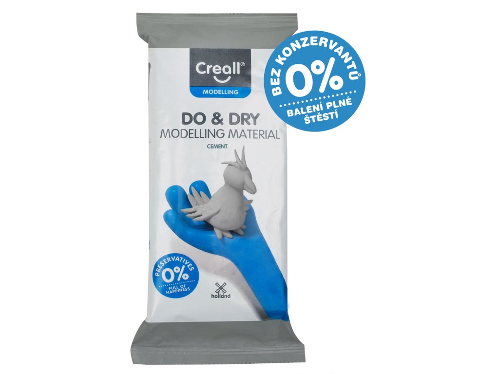 Creall samotvrdnoucí modelovací hmota DO&DRY hypoalergenní, 500 g, šedý cement