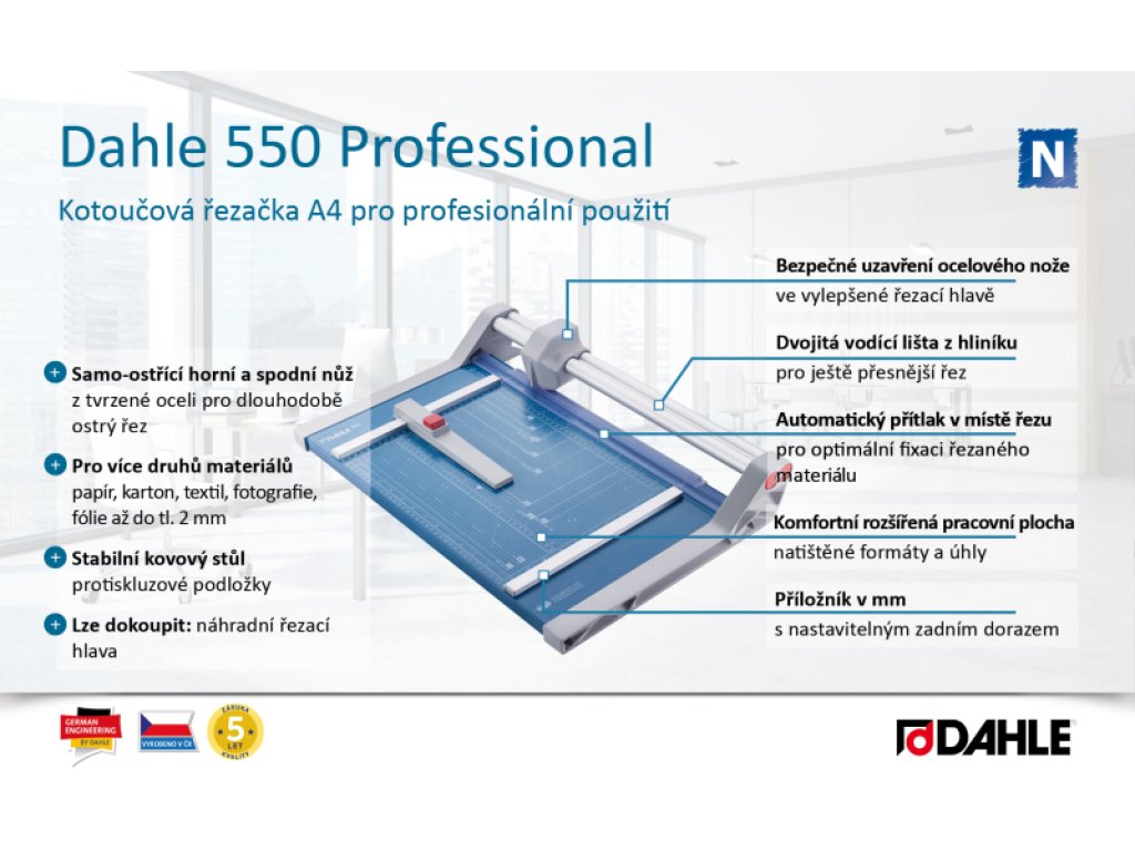 Dahle 550 řezačka, Professional, 360 mm, 2 mm, A4