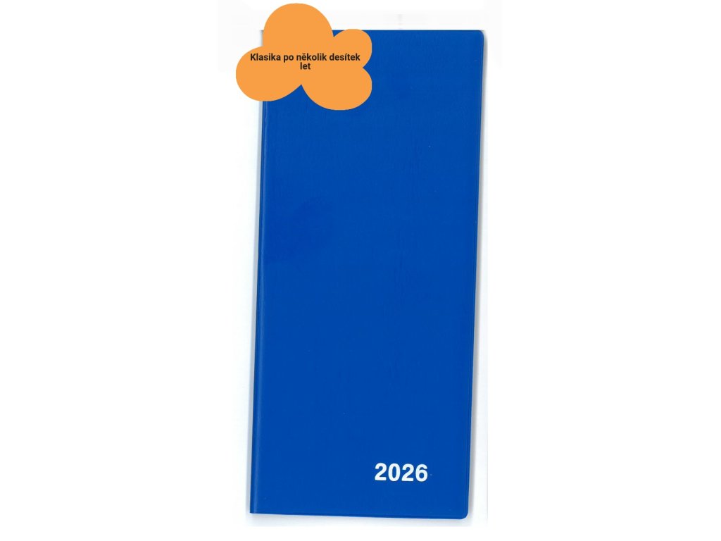 Diář 2026 měsíční plánovací VM1-1 PVC modrá