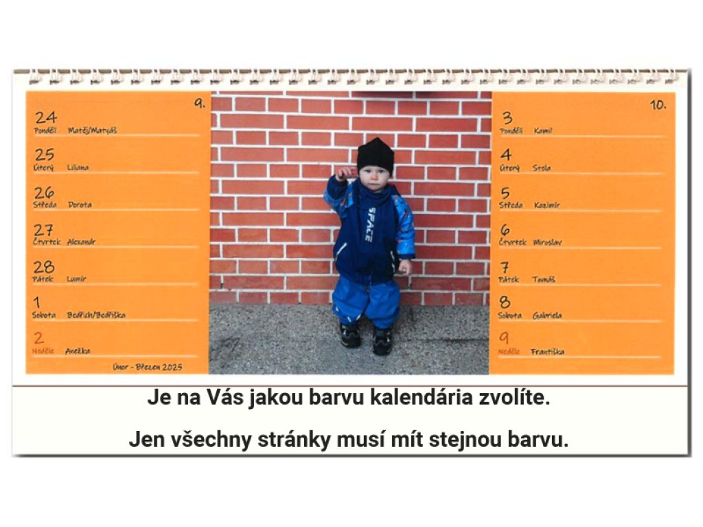 Kalendář 2026 stolní na zakázku 14 denní
