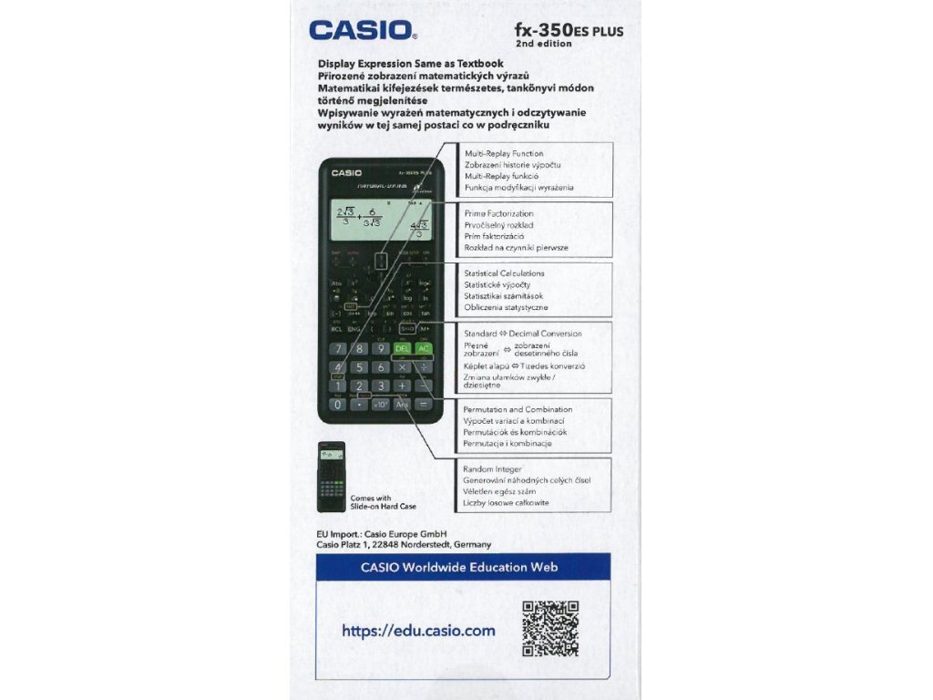 Kalkulačka CASIO FX-350 ES PLUS školní matematická