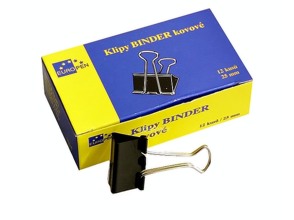 Klip binder Europen 25 mm balení 12 ks