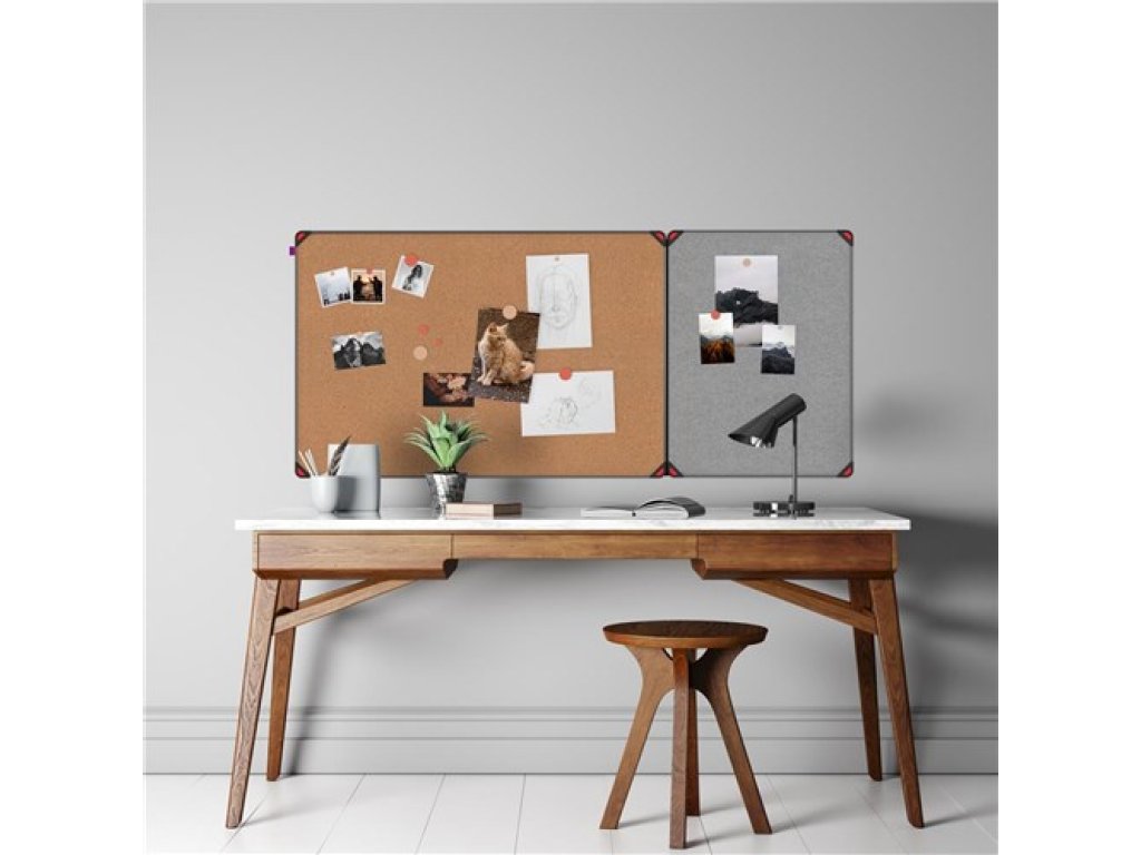 Korková tabule MEMOBE IDEA, 90x60cm, hlinikový rám