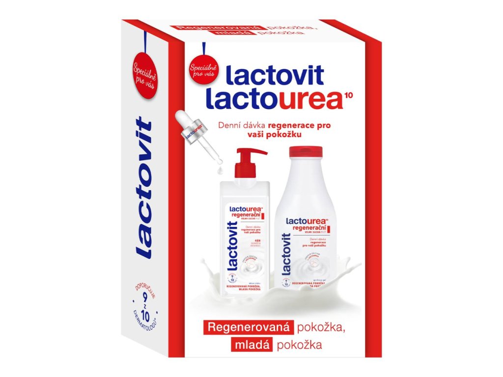 Lactovit Lactourea - sada se sprchovým gelem a tělovým mlékem, 500 ml + 400 ml