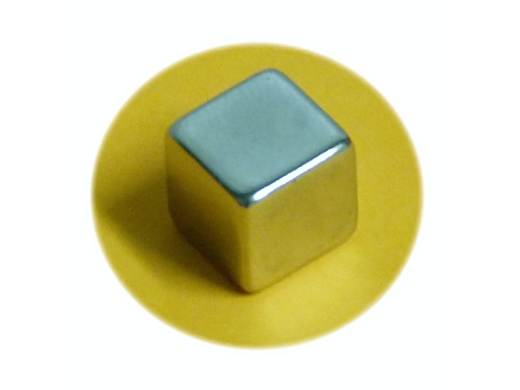 Magnet super silný, chrom cube 10x10x10 mm