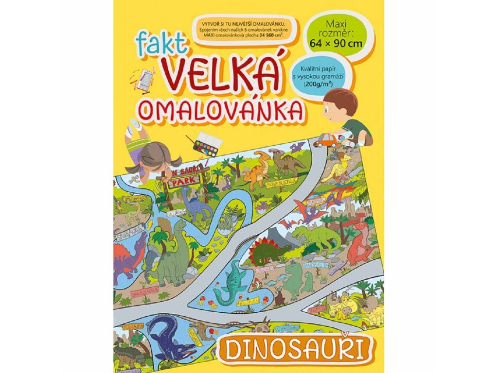 Omalovánka Fakt velká 64 x 90 cm - Dinosauři