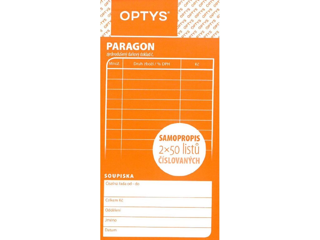 Optys 1089 Paragon obchodní 2 x 50 listů