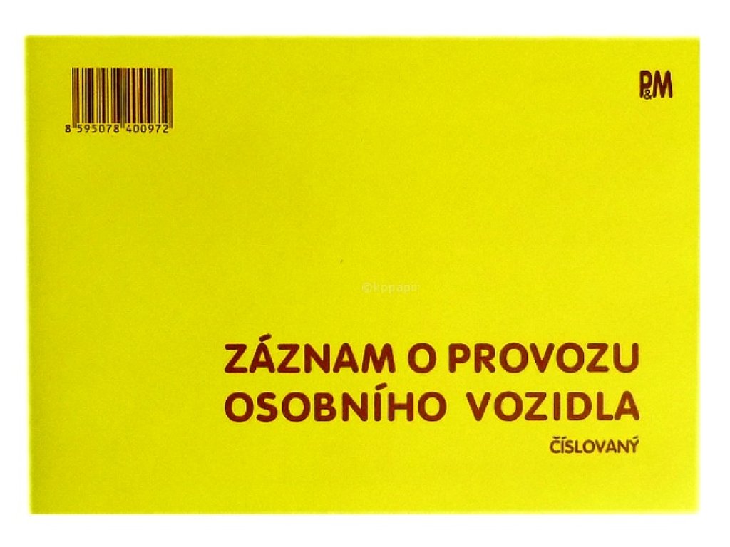 PaM 97 Záznam o provozu OV číslovaný