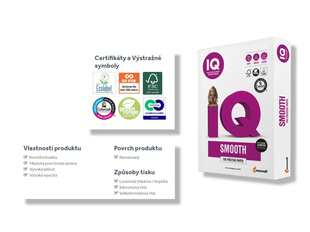 Papír IQ selection smooth 200 gr SRA3, 250 listů