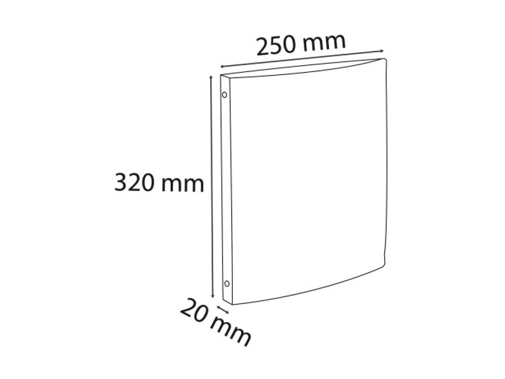 Pořadač 4kroužkový se štítkem Exacompta , A4  hřbet 20 mm, PP, bílý