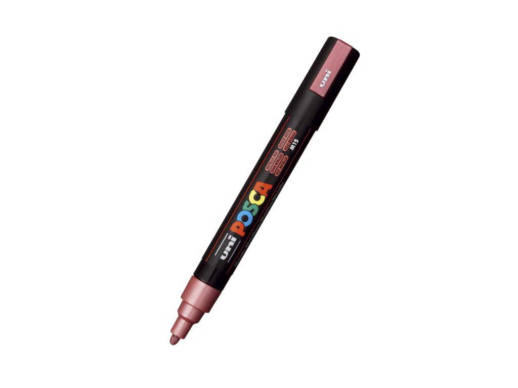 Posca popisovač PC-5M, 1,8 - 2,5 mm, metalická červená (M15)