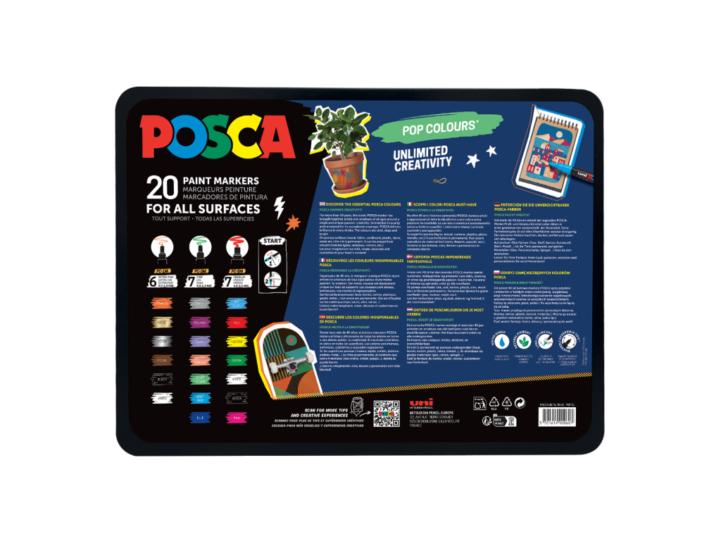 Posca sada popisovačů PC-1M/PC-3M/PC-5M, POP,  mix barev (20 ks)