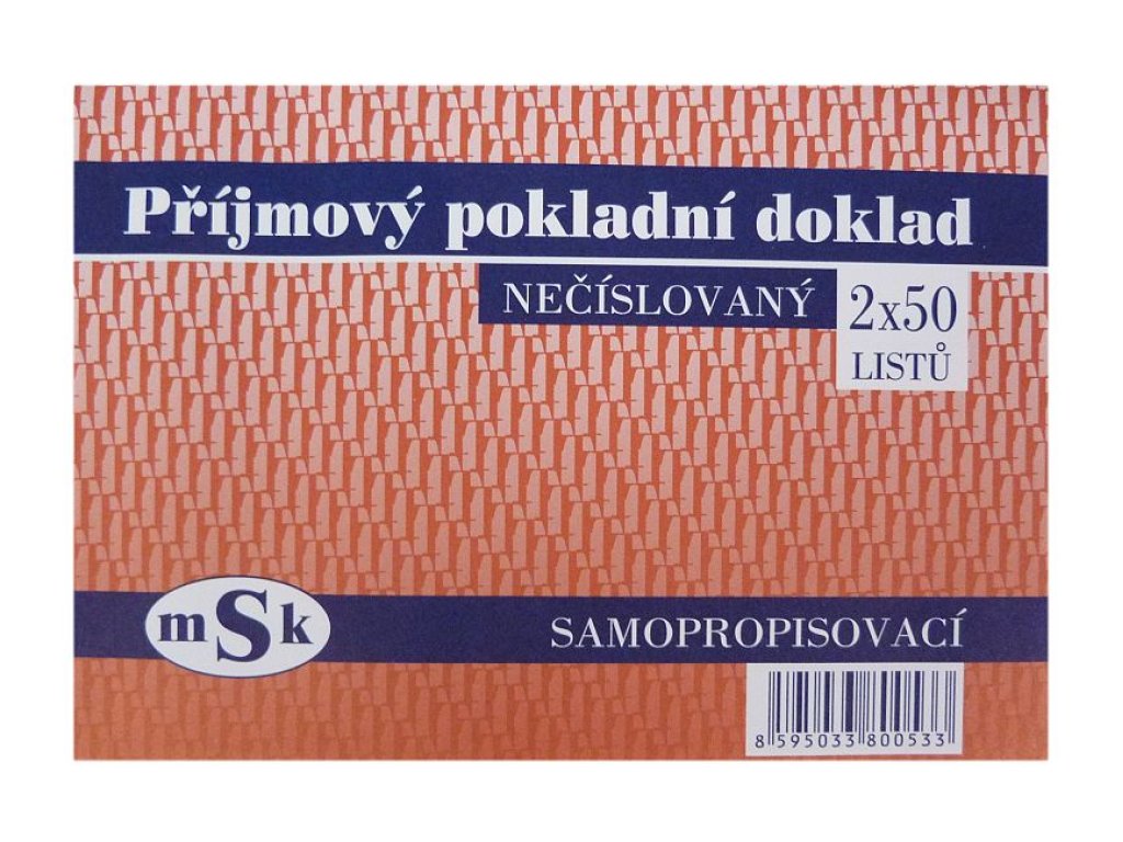 Příjmový pokladní doklad MSK 53