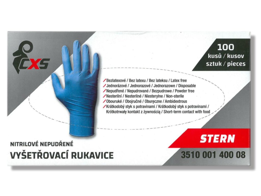 Rukavice nitrilové STERN 100 ks L - č. 9