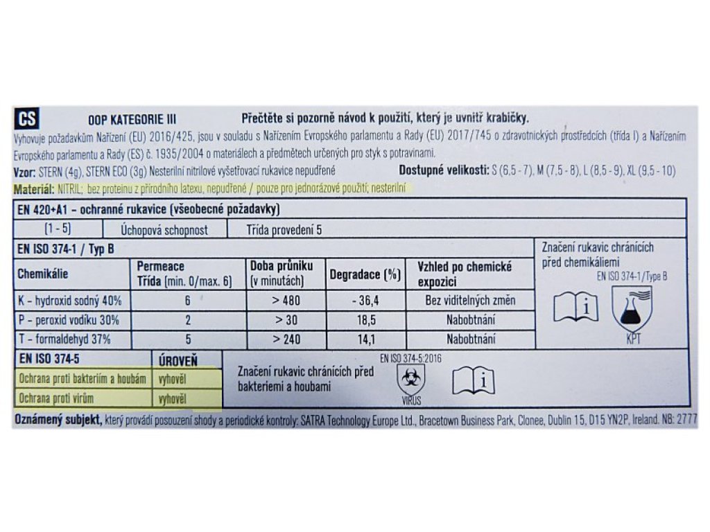 Rukavice nitrilové STERN 100 ks XL - č. 10